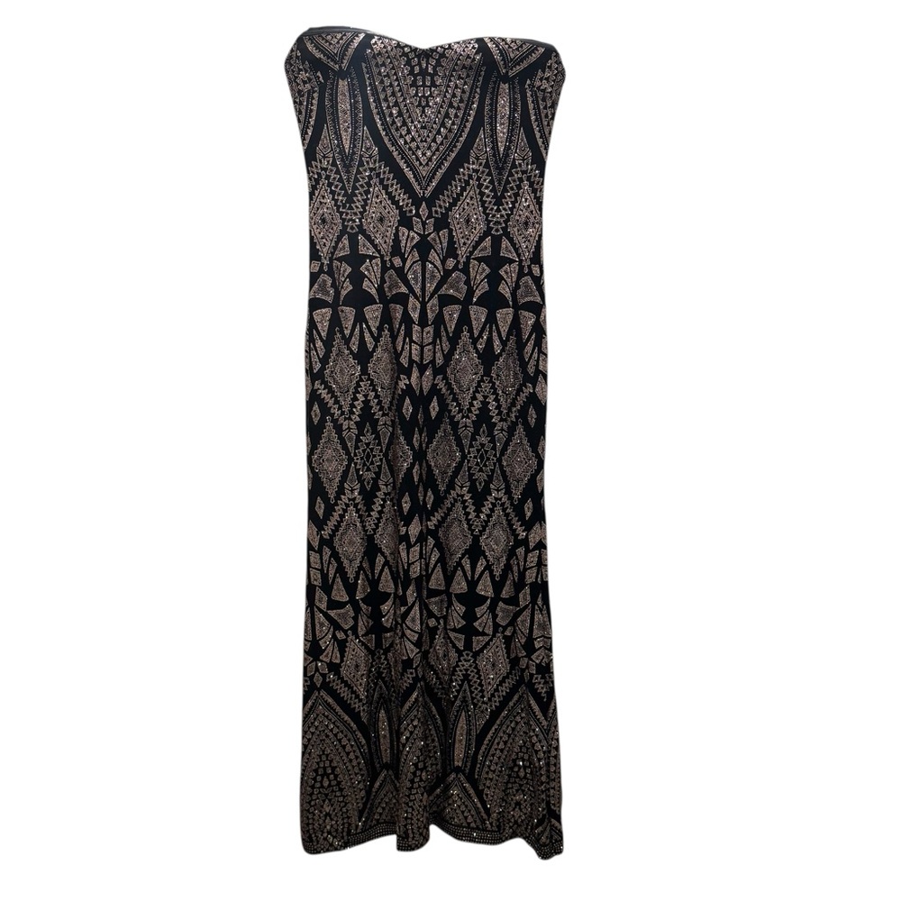 Jump Apparel Strapless Glitter Bodycon Gown Dress